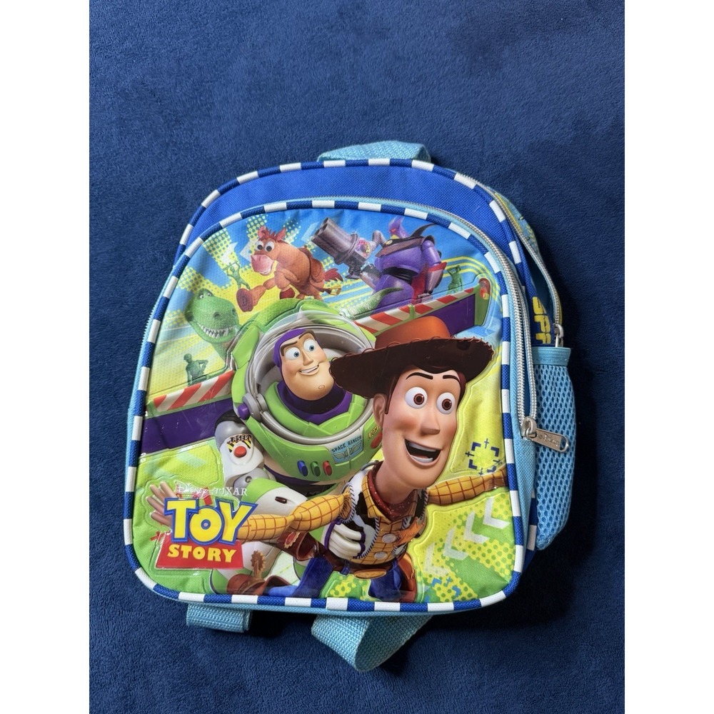 Toy Story Kids Mini Backpack 10in Buzz Lightyear Woody Rex Bullseye Blue
